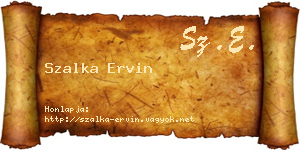 Szalka Ervin névjegykártya
