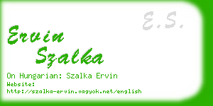 ervin szalka business card